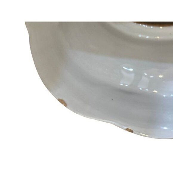 CASTELLI Italy Oval Serving Plate Faience Floral Scalloped Edge 15.5" - Picture 8 of 9
